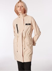 Resim Discovery Expedition Bej Kadın Kapüşonlu Oversize Su İtici Trençkot D4SL-TRC3006 