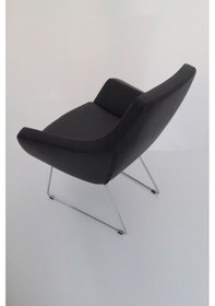 Resim Fahren Siyah Deri Rahat Küçük Otel Lobi Koltuğu 