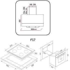 Resim Alveus Gardenya MFA 614 - GLS 640 - F17 Beyaz Ankastre Set 