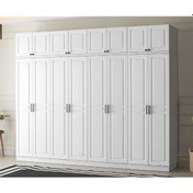 Resim GuneyStore Sport 8 Kapaklı Komple MDF Yüklüklü Beyaz Gardırop 