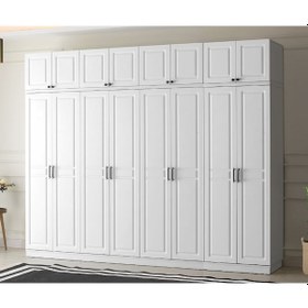 Resim GuneyStore Sport 8 Kapaklı Komple MDF Yüklüklü Beyaz Gardırop 