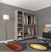 Resim Kenzlife giysi dolabı abdurrahman 180*180*40 crd gardırop tekerlekli 