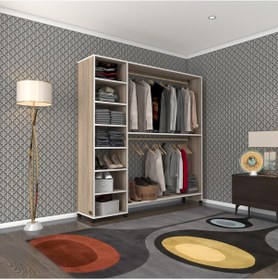 Resim Kenzlife giysi dolabı abdurrahman 180*180*40 crd gardırop tekerlekli 
