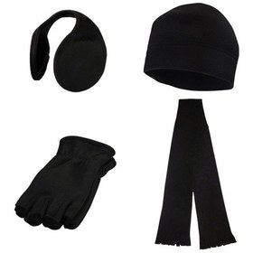 Resim Kışlık Parmaksız Polar Eldiven - Bere - Atkı - Kulaklık 4'lü Set 