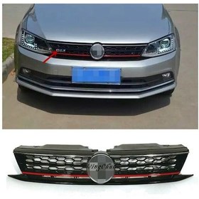 Resim Volkswagen Jetta Mk6 Ön Panjur Gli Kırmızı Şeritli Siyah 2015+ 