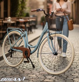 Resim Bisan BİSAN SORRENTO-S ŞEHİR BİSİKLETİ 44 CM V 26 JANT 7 VİTES BEBEK MAVİSİ SİLVER 