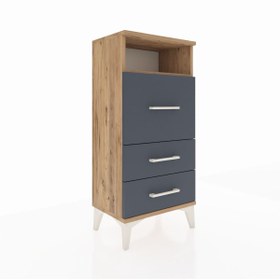 Resim Arges Komodin Tek Raflı 3 Çekmeceli 44x30x96 - Aytaşı / Aytaşı 