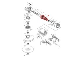Resim Makita MGA900 Endüvi Rotor Kollektör Ürün Kodu 516948-1 