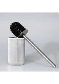 Resim By Selim Lydia Gümüş 5 Parça Polyester Banyo Seti Gümüş 