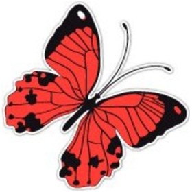 Resim Bay Etiket Btf7 Kirmizi Kelebek Sticker 