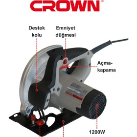 Resim Crown Bakır Sargılı Dairesel Testere - 1200 W 165 mm CT15187-165 Hassas ve Açılı Kesim İçin 