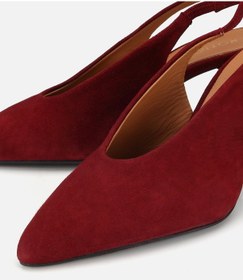 Resim Hotiç Kadın Süet Deri Bordo Yumuşak Dokulu Kısa Topuklu Stiletto 01ayh322120a788 01ayh322120a788 