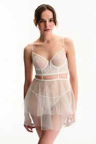 Resim Kırık Beyaz Removable Skirt Babydoll - Beyaz / 85B 