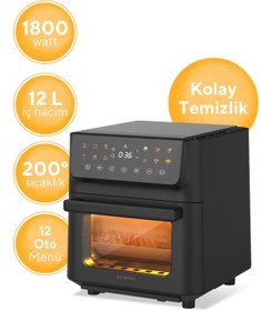 Resim KUMTEL XXL 12 Litre Fastfryer (Yağsız Fritöz Airfryer ) HAF-10 