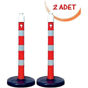 Resim Dubalı Uyarı Dikmesi Kauçuk 80mm 110cm 2 Adet 