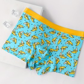 Resim 1 adet Erkek Boxer Briefs - Yumuşak, Rahat ve Nefes Alabilir, Muz, Ördek ve Biber Baskıları ile - Günlük Giyim ve Spor için Şık İç Çamaşırı, Rahat İç Çamaşırı | Eğlenceli Baskı Tasarımı | Pürüzsüz Dokulu Kumaş 