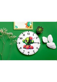 Resim Kaktüs Desenli Duvar Saati Çocuk Odası Dekoratif Sessiz Mekanizma 40 Cm Çok Renkli 