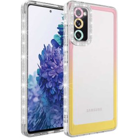 Resim TrendShopping Galaxy S20 Fe Kılıf Simli Ve Renk Geçiş Tasarımlı Lens Korumalı Park Kapak 