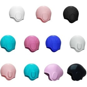 Resim Dm Wave Su Geçirmez Düz Renk Silikon Yüzme Bonesi - Uzun Saç Pembe Mor Pembe 