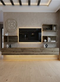 Resim Resital Ledli Duvara Monte Tv Sehpası - Ceviz - W6011-2 Ceviz 