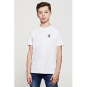 Resim Siyah Çapa Çapa Suluboya Resim Dövme Baskılı Unisex Çocuk Beyaz T-Shirt 