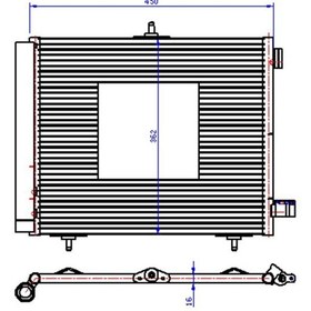 Resim KLIMA KONDENSERI 207 1.4 UC BACAKLI 420X374X16 OTO.-MEK. ORIS CPE207016 OEM 