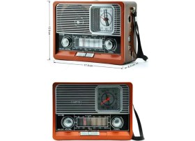 Resim Nostaljik Vintage Radyo Taşınabilir Bluetooth Bağlantılı Hoparlör Radyo 