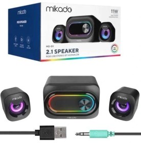 Resim Mikado MD-511 5W+3W×2 USB Rgb Ledli 2+1 Gaming Speaker Hoparlör 