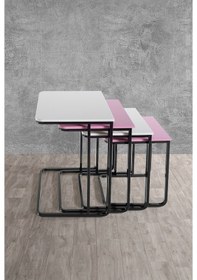 Resim Statik Vegas Zigon Sehpa - Veys Sehpa-Beyaz Pembe 