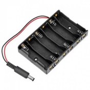 Resim 6Lı Aa Pil Yuvası - Barrel Jack Çıkışlı 