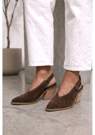 Resim Fox Shoes U654304202 Kahverengi Hakiki Deri Süet Western Topuklu Ayakkabı 