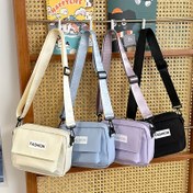 Resim Japon Esintili Ayarlanabilir Askılı Çapraz Vücut Çantası - Kadınlar için Dayanıklı Naylon Günlük Kolej Stili Omuz Çantası, 4 Renk (Beyaz/Mor/Mavi/Siyah) - Okul, İş ve Geziler İçin Şık Her Günlik Çanta 