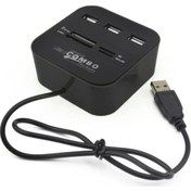 Resim 7 Port USB 2.0 Combo HUB Çoklayıcı Multi Çoklu Kart Okuyucu 