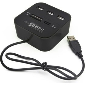 Resim 7 Port USB 2.0 Combo HUB Çoklayıcı Multi Çoklu Kart Okuyucu 