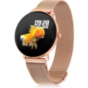 Resim Uyku Takibi Woom Watch - Ios Android K9 Çift Kordonlu Rose Gold - Pembe Akıllı Saat Nabız Adım Uyku 