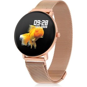 Resim Uyku Takibi Woom Watch - Ios Android K9 Çift Kordonlu Rose Gold - Pembe Akıllı Saat Nabız Adım Uyku 