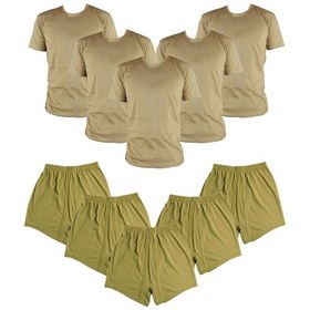 Resim Acemi Bedelli Askerlik İç Çamaşırı Seti Fanila Ve Boxer 5'li Set Yeşil 