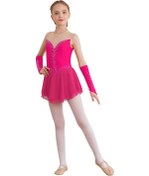 Resim Lacivert Kızlar Buz Artistik Patinaj Elbise Bale Dans Yarışması Jimnastik Taklidi Leotard Elbiseler Eldiven Lacivert 