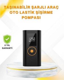 Resim Dijital Göstergeli Taşınabilir Hava Kompresörü Güçlü Şişirme Performansı 