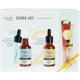 Resim Herba Derm Süper Set Superserum Aha-Peeling 30 ML + Saf Vitamin C 30 ML + Hediye Makyaj Fırçası 