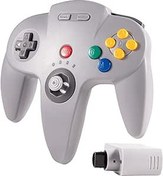 Resim KIWITATA Wireless N64 Controller, 2.4GHZ N64 Wireless Remote Joystick Game Controller Gamepad Compatible with N64 System Video Console (Gray) 