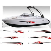 Resim Tekne Desenli Siyah Kırmızı Sticker Etiket Modeli 