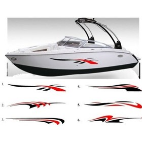 Resim Tekne Desenli Siyah Kırmızı Sticker Etiket Modeli 