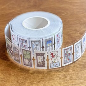 Resim 200 Yaprak/1 Rulo | Çizgi Film Simli Etiket Rulosu, Kapı ve Pencere Temalı | Planlayıcı için Dekoratif Etiketler, Karışık Renkli, Yarı Parlak, Kendinden Yapışkanlı, Tek Kullanımlık 