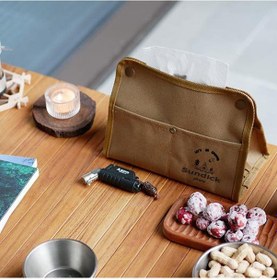 Resim Sundick Taşınabilir Doku Tutucu Su Geçirmez Seyahat Peçete Siyah 