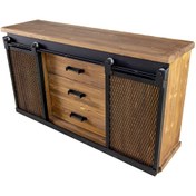 Resim Deryawood Doğal Masif Ahşap Çekmeceli Sürgülü Konsol 