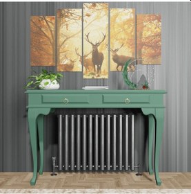 Resim Roys Ahşap 120 Cm Yeşil Çekmeceli Petek Üstü Yüksek Dresuar Ahşap 