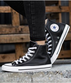 Resim Converse Chuck Taylor All Star Leather Erkek Siyah Günlük Ayakkabı 