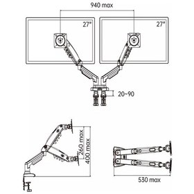 Resim Nb North Bayou Nb F160 2xusb3.0 Çift Monitörler İçin Braket 203730272 
