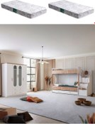 Resim Vita Bohem Yavrulu Ceviz Ranza 4 Kapaklı Dolap 2 Comfort Yatak 